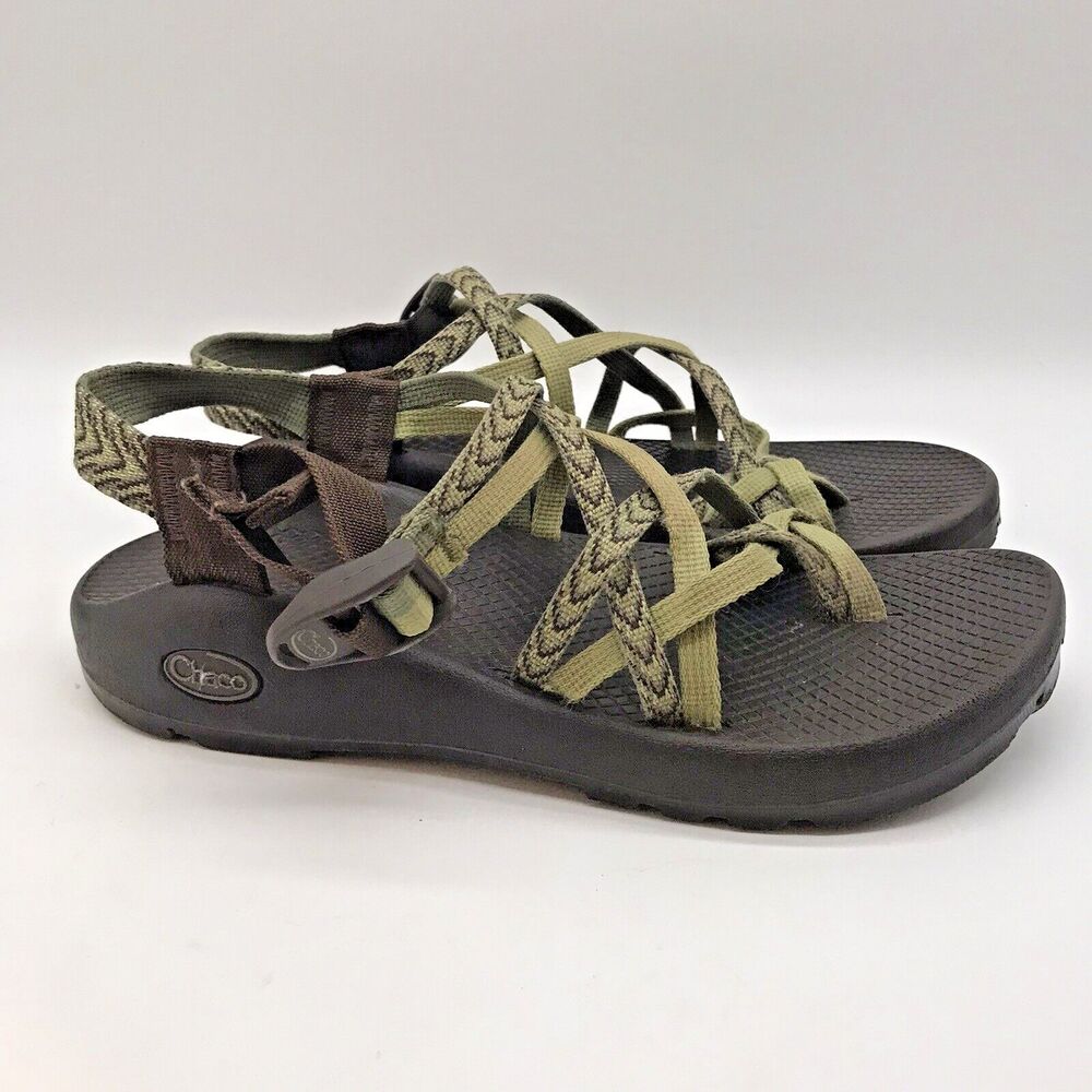 CHACO Zx2 Yampa Green Brown Women's 8 Double Strap Vibram Sole Sports Sandals